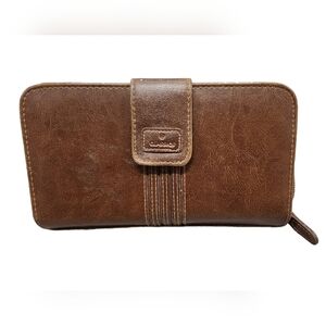 Vintage Classics Brown Genuine Leather  Zip Around Wallet